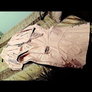 Harley Davidson pink jacket and chaps.